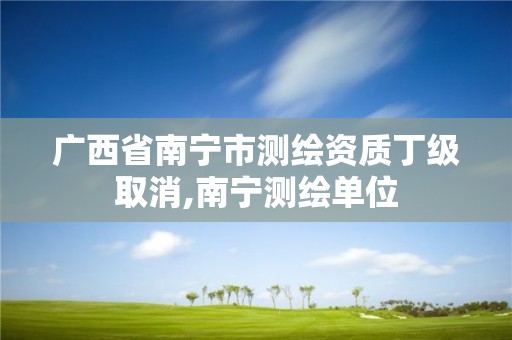 广西省南宁市测绘资质丁级取消,南宁测绘单位