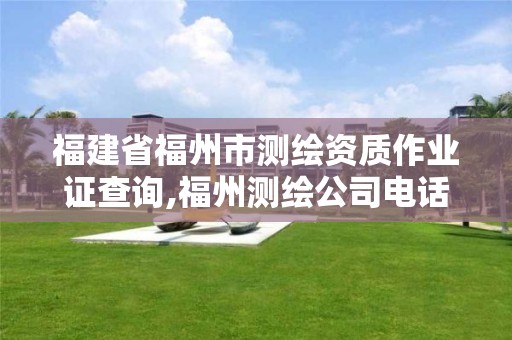 福建省福州市测绘资质作业证查询,福州测绘公司电话