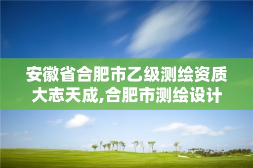 安徽省合肥市乙级测绘资质大志天成,合肥市测绘设计。