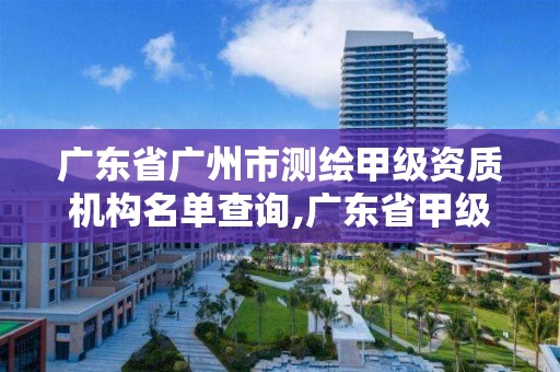 广东省广州市测绘甲级资质机构名单查询,广东省甲级测绘资质单位有多少。