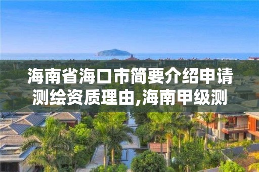 海南省海口市简要介绍申请测绘资质理由,海南甲级测绘资质单位