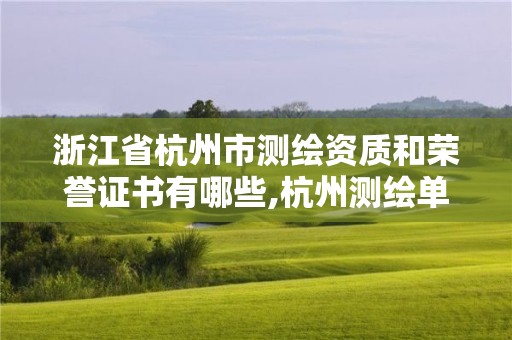 浙江省杭州市测绘资质和荣誉证书有哪些,杭州测绘单位排名。