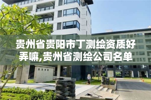 贵州省贵阳市丁测绘资质好弄嘛,贵州省测绘公司名单