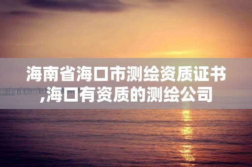 海南省海口市测绘资质证书,海口有资质的测绘公司