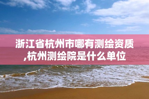 浙江省杭州市哪有测绘资质,杭州测绘院是什么单位