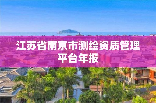 江苏省南京市测绘资质管理平台年报