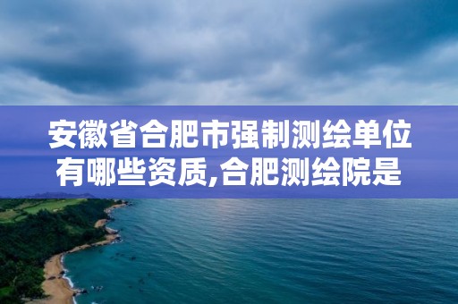 安徽省合肥市强制测绘单位有哪些资质,合肥测绘院是什么单位。