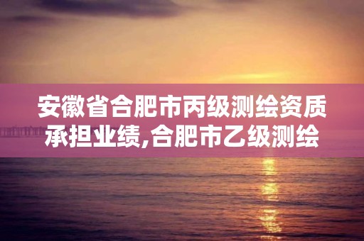 安徽省合肥市丙级测绘资质承担业绩,合肥市乙级测绘公司