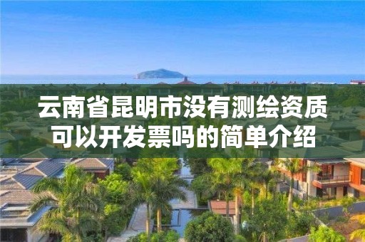 云南省昆明市没有测绘资质可以开发票吗的简单介绍