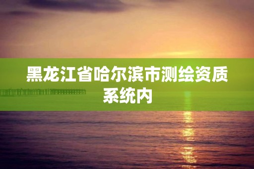 黑龙江省哈尔滨市测绘资质系统内