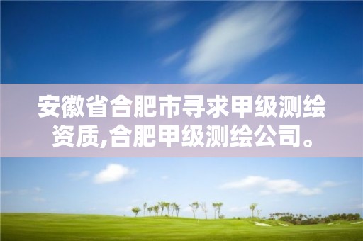 安徽省合肥市寻求甲级测绘资质,合肥甲级测绘公司。