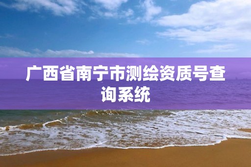 广西省南宁市测绘资质号查询系统