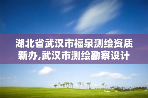 湖北省武汉市福泉测绘资质新办,武汉市测绘勘察设计甲级资质公司