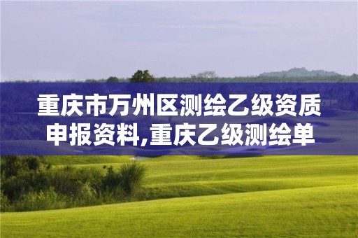 重庆市万州区测绘乙级资质申报资料,重庆乙级测绘单位