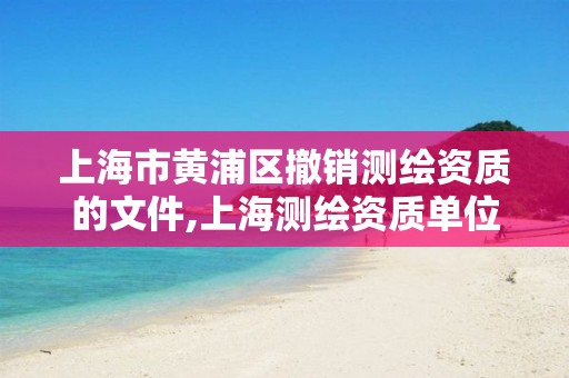 上海市黄浦区撤销测绘资质的文件,上海测绘资质单位