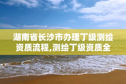 湖南省长沙市办理丁级测绘资质流程,测绘丁级资质全套申请文件