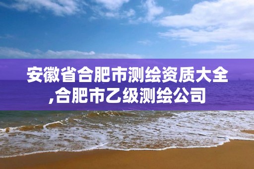 安徽省合肥市测绘资质大全,合肥市乙级测绘公司