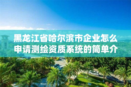 黑龙江省哈尔滨市企业怎么申请测绘资质系统的简单介绍