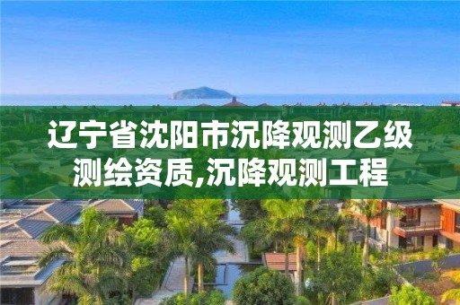 辽宁省沈阳市沉降观测乙级测绘资质,沉降观测工程