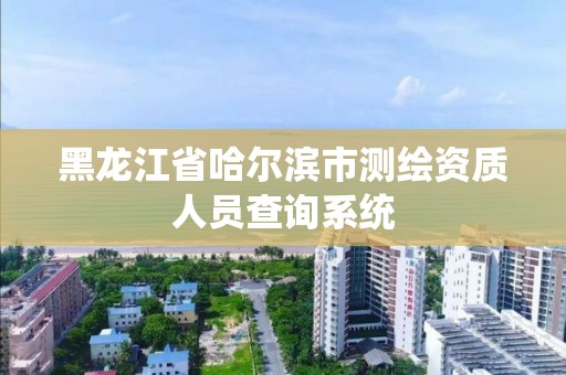 黑龙江省哈尔滨市测绘资质人员查询系统