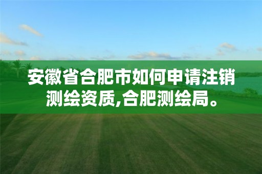 安徽省合肥市如何申请注销测绘资质,合肥测绘局。