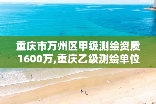 重庆市万州区甲级测绘资质1600万,重庆乙级测绘单位