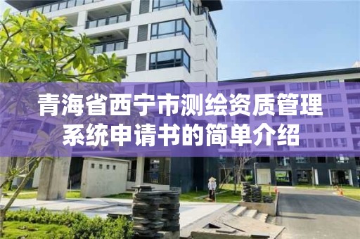 青海省西宁市测绘资质管理系统申请书的简单介绍