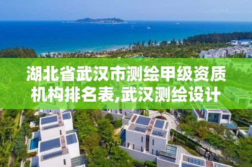 湖北省武汉市测绘甲级资质机构排名表,武汉测绘设计院。