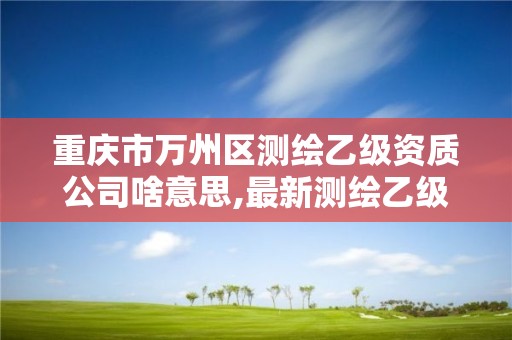 重庆市万州区测绘乙级资质公司啥意思,最新测绘乙级资质申报条件