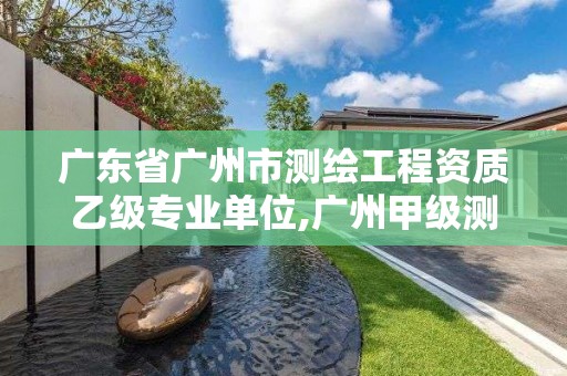 广东省广州市测绘工程资质乙级专业单位,广州甲级测绘公司