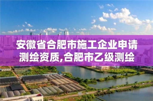 安徽省合肥市施工企业申请测绘资质,合肥市乙级测绘公司。