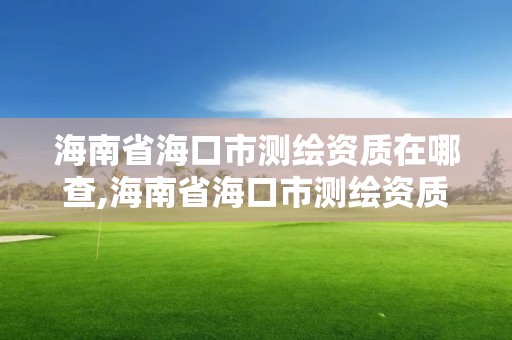 海南省海口市测绘资质在哪查,海南省海口市测绘资质在哪查