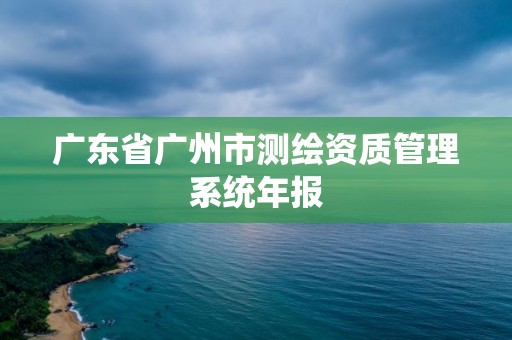 广东省广州市测绘资质管理系统年报