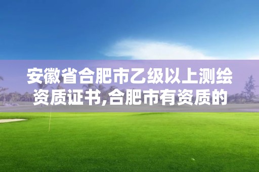 安徽省合肥市乙级以上测绘资质证书,合肥市有资质的测绘公司。