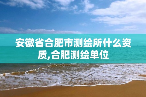 安徽省合肥市测绘所什么资质,合肥测绘单位