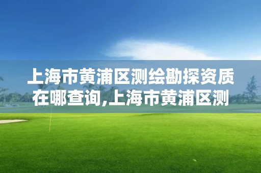 上海市黄浦区测绘勘探资质在哪查询,上海市黄浦区测绘中心