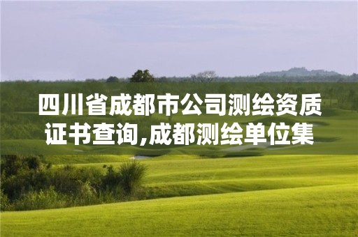 四川省成都市公司测绘资质证书查询,成都测绘单位集中在哪些地方。