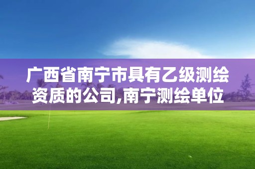 广西省南宁市具有乙级测绘资质的公司,南宁测绘单位排名