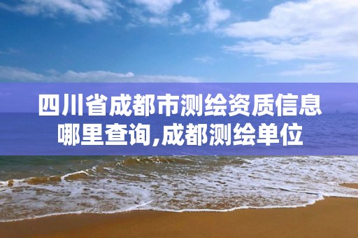 四川省成都市测绘资质信息哪里查询,成都测绘单位