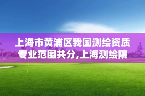 上海市黄浦区我国测绘资质专业范围共分,上海测绘院是什么性质的单位。