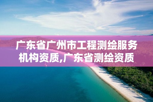 广东省广州市工程测绘服务机构资质,广东省测绘资质办理流程