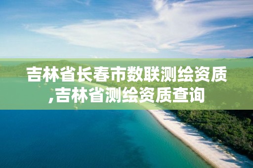 吉林省长春市数联测绘资质,吉林省测绘资质查询