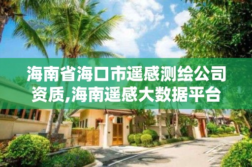 海南省海口市遥感测绘公司资质,海南遥感大数据平台