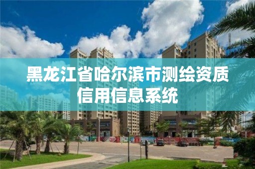 黑龙江省哈尔滨市测绘资质信用信息系统