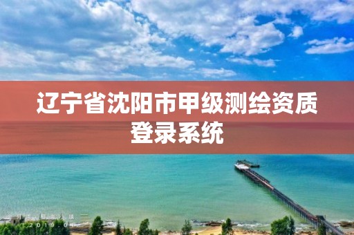 辽宁省沈阳市甲级测绘资质登录系统