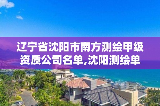 辽宁省沈阳市南方测绘甲级资质公司名单,沈阳测绘单位排名。