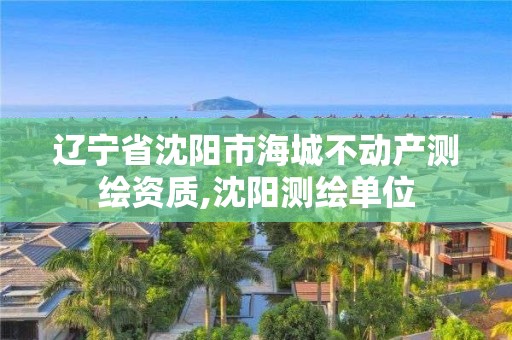 辽宁省沈阳市海城不动产测绘资质,沈阳测绘单位