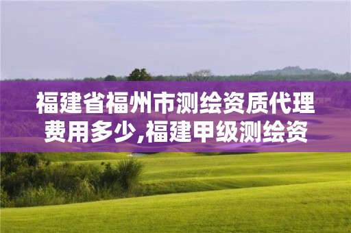 福建省福州市测绘资质代理费用多少,福建甲级测绘资质单位