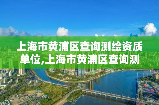 上海市黄浦区查询测绘资质单位,上海市黄浦区查询测绘资质单位有哪些