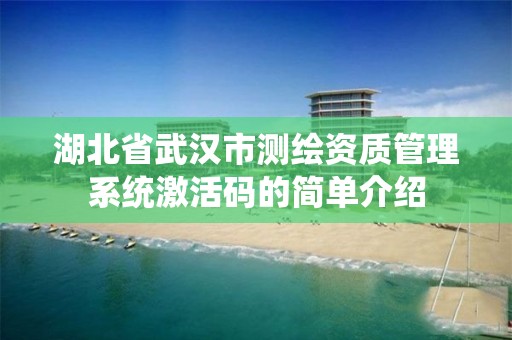 湖北省武汉市测绘资质管理系统激活码的简单介绍